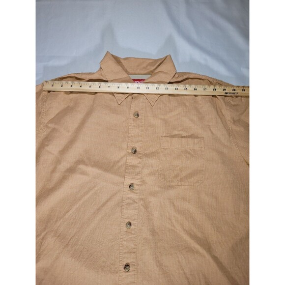 Wrangler Shirt Mens XL Button Up Orange White Micro Houndstooth Cotton - Picture 7 of 9
